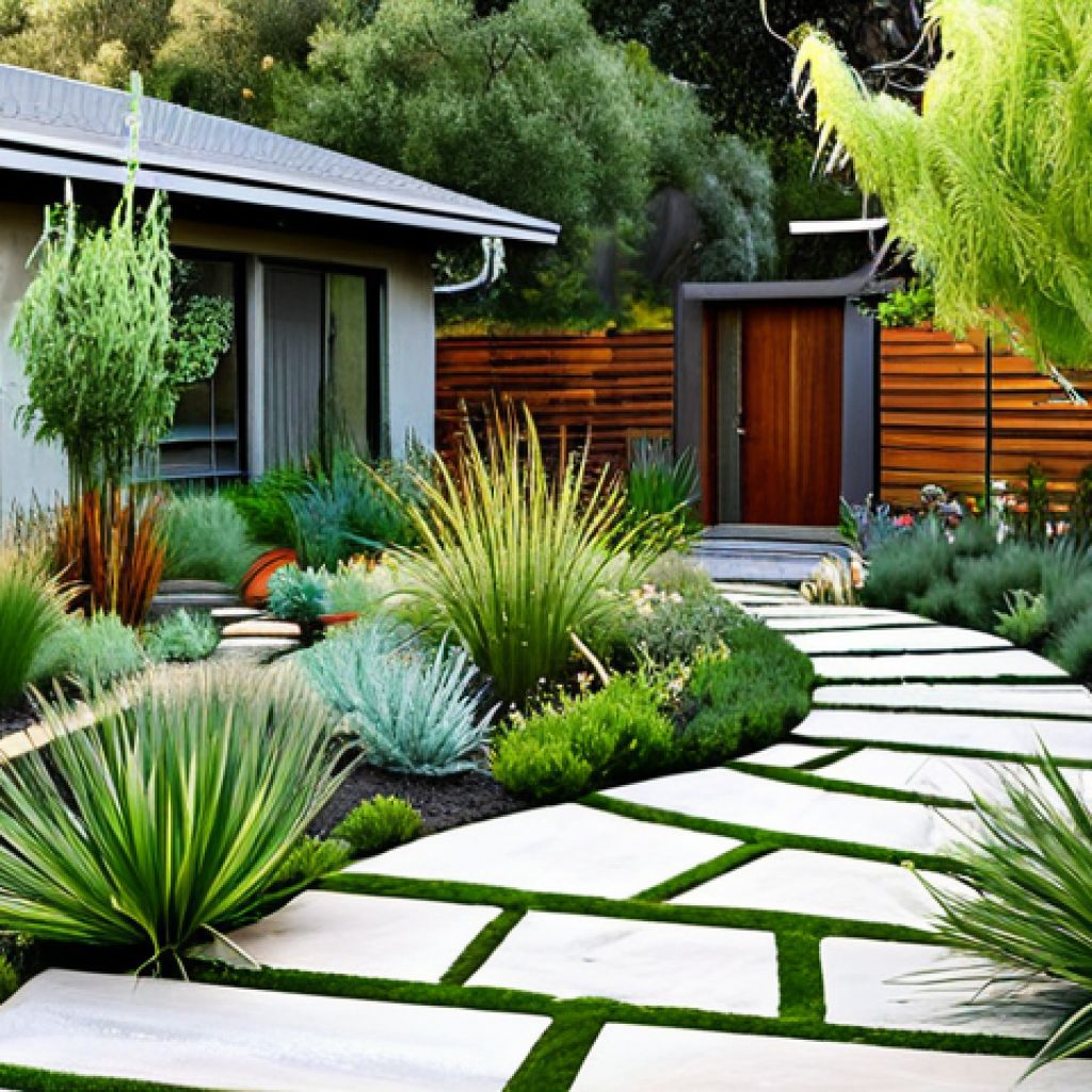 Sustainable Garden Oasis**

"A beautifully designed sustainable garden featuring drought-tolerant plants, a rainwater harvesting system, and a pathway made from recycled wood, professional landscaping, safe for work, appropriate content, fully clothed, modest design, perfect anatomy, correct proportions, natural pose, high quality, natural lighting, family-friendly."

**