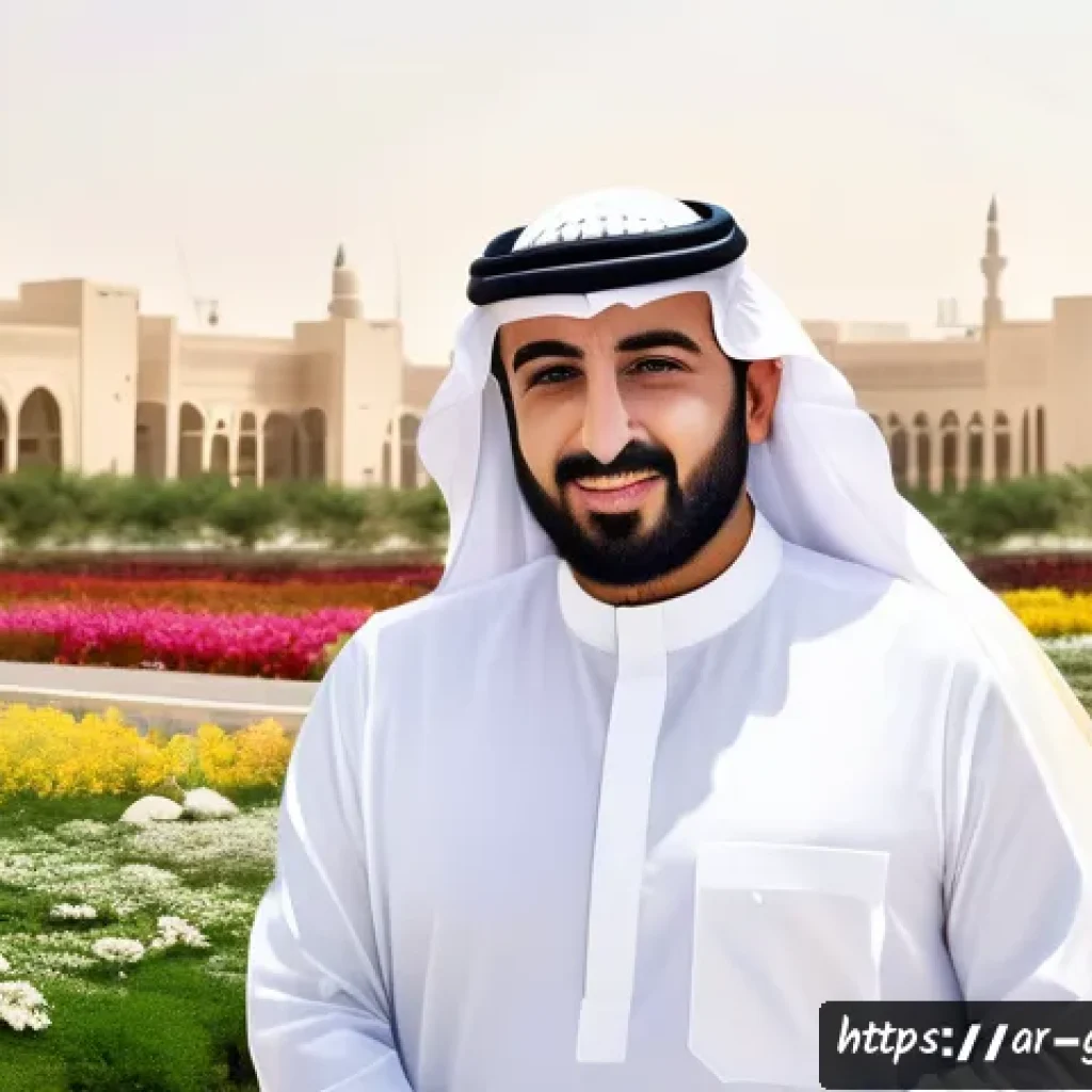 원예디자이너 연봉 인상 협상 - A professional Arab landscape designer in traditional Saudi attire, confidently presenting a detaile...