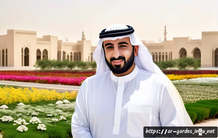 원예디자이너 연봉 인상 협상 - A professional Arab landscape designer in traditional Saudi attire, confidently presenting a detaile...